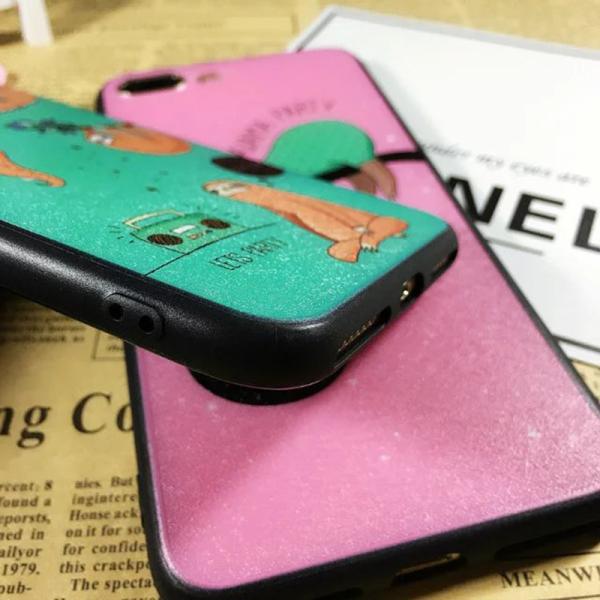 PC+TPU Silk Grain Folivora Play on the Tree Images Cell Phone Case Cover For iPhone 7 6s Plus