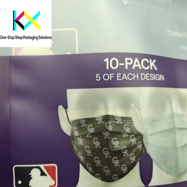 Facial Mask Medical Products Packaging Flat Zipper Medical Device Pouches OEM