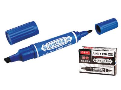 logo printed double head permanent pen,double tip permanent marker
