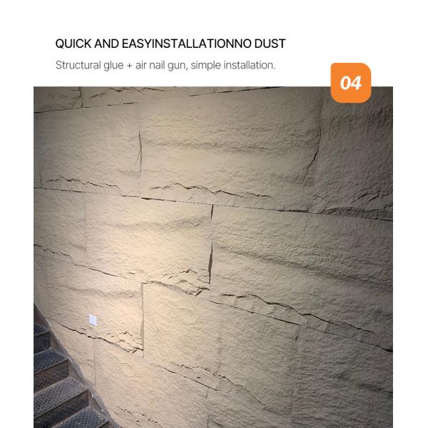 Искусственный ПУ Каменные стенные панели Каменный кирпич Внешняя стена Декоративная облицовка Огнестойкая поверхность из натурального камня
