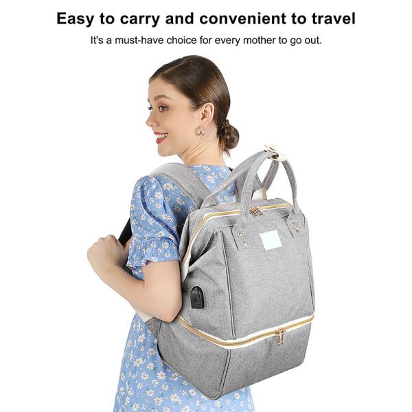 Diaper Bag Backpack Large Waterproof Travel Baby Bags Classic Gray Crossbody 10X7X13