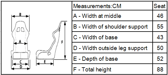 Lightweight Sport Racing Seats Easy Installation , fully reclinable bucket seats