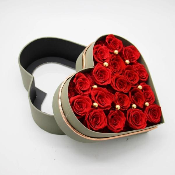 Preserved roses real flowers in heartshaoe box never withered roses that last a year for her anniversary day