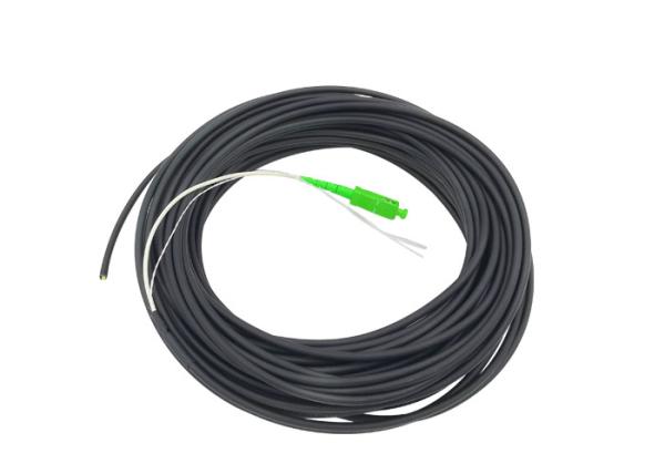 Black 4.0 FTTH Drop Cable Fiber Optical Patch Cord With 2.0 Connector SC/APC