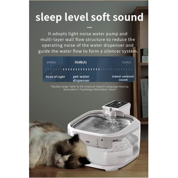 Eco-Friendly Large Capacity Wireless Smart Pet Water Fountain with 304 Stainless Steel & PC Automatic for Cats & Dogs Indoor Use