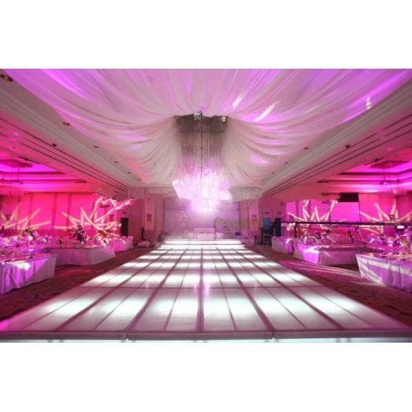 3 Level Adjustable Height Arclic Glass Portable Movable Stage Platform 400KG Loading Capacity 4 X 4ft