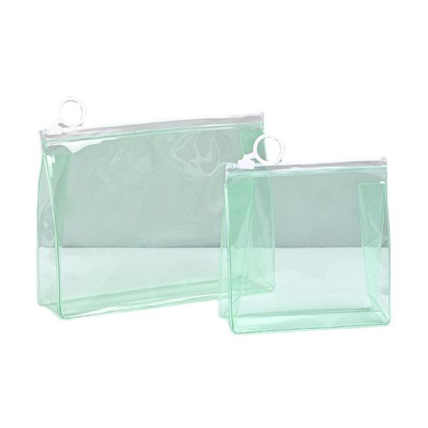 Low MOQ PVC Custom LOGO Pouch Travel Clear Zip Lock Cosmetic Bag with Customized Logo