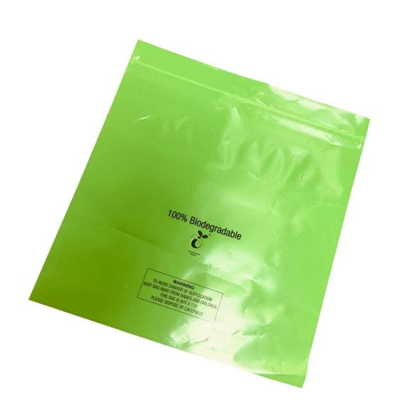 PLA Biodegradable Cornstarch Minizip Grip Bags Green Color Plastic 100% Compostable Bags, K, Zip Loc, Grip Seal