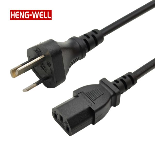 HENG-WELL CE CCC Certified 10A 250V 3 Pin Power Cable with C13 Plug for Home Appliance Instrumentation for Computer/Monitor/PSU