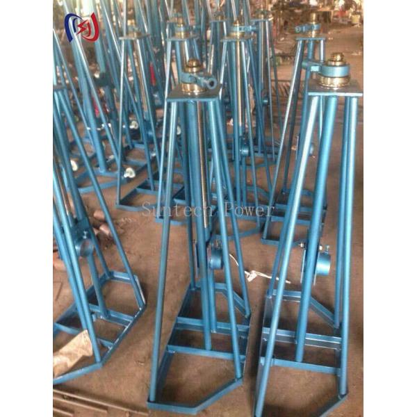 Stable Drum Cradle Cable Reel Stand with 10-50KN Rated Load and 450-1300mm Height Adjustment
