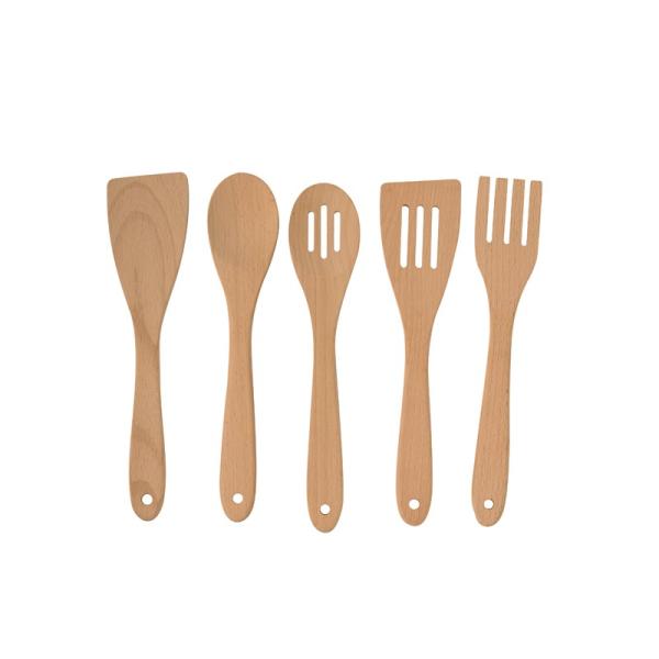 conjunto de cucharas de cocina de madera de abedul