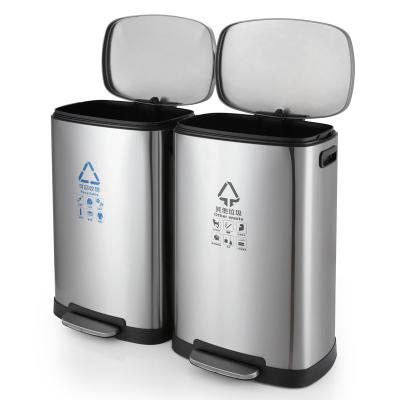 15.85 Gallon Stainless Steel Outdoor Trash Can For Hotel