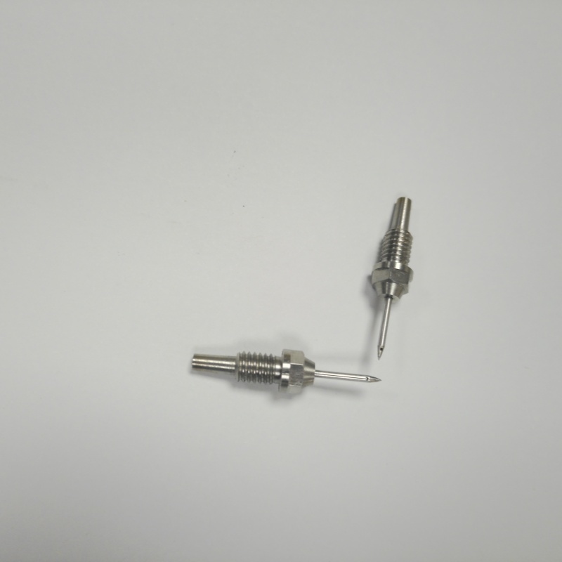 Custom Medical Machining Parts 304 SS Threaded Through Hole Medical Needle