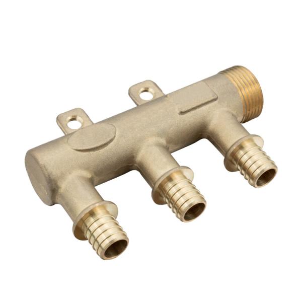 TMOK 3/4 Inch 1 Inch PN16 Three Way Brass Water Manifold For Water Distributor