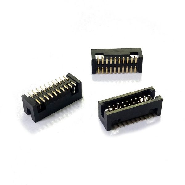1.27×5.7mm Vertical SMT Box Header with Locating Post, PA9T G/F Anti-misplug Clamp Cover