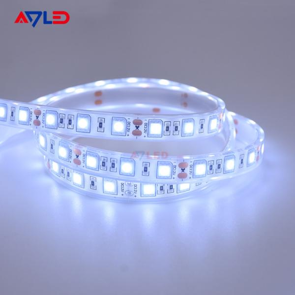 5050 únicas luzes de tira impermeáveis 12V do diodo emissor de luz da cor 24V IP65 exterior verde azul branco morno IP68