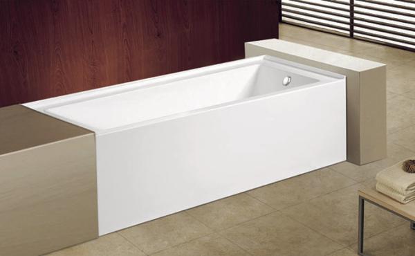 cUPC skirted acrylic bathtub with feet price 3 sides tile flange 4mm pure acrylic sheet