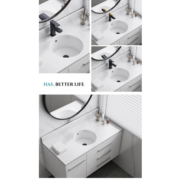 OEM One Piece Bathroom Inset Basin Round Undercounter Basin 410*410*170mm