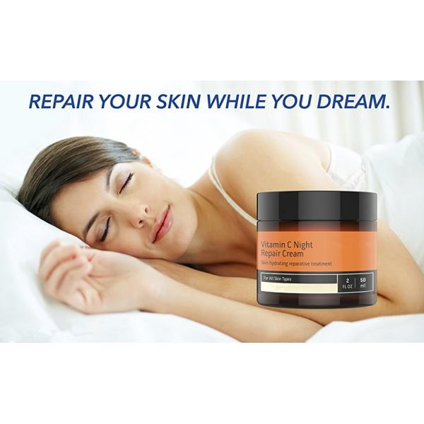 Creme de cara antienvelhecimento dos cuidados com a pele do enrugamento, reparação da noite do creme de cara da vitamina C