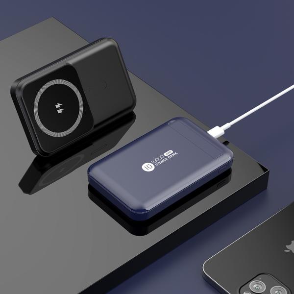 Magnetic Black Backup Phone Chargers 1000mAh ROHS Certified