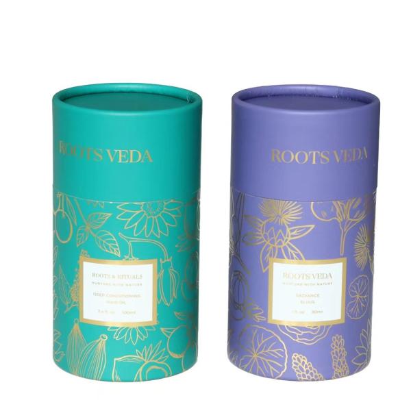 cilindro Caixa de papel de vidro Jar Caixa de papel tubo Candela embalagem para logotipo personalizado Design