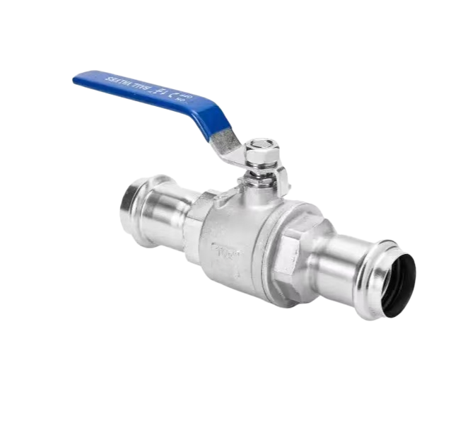 Stainless Steel 304/316 2-Piece Press Fit Ball Valve Full Bore  Manual Lever Handle for Water/Gas/HVAC Systems
