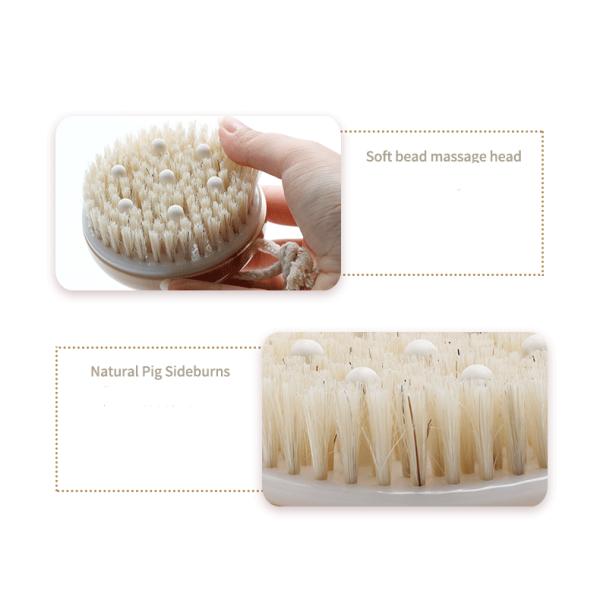 Abeis Corpo redondo seco escova de costas esfregar escova de chuveiro para esfoliação