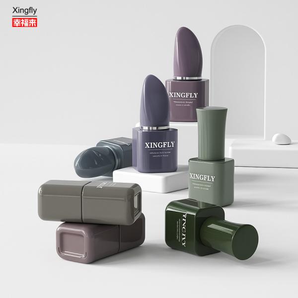 Custom 8ml Unique Clear Empty Gel Glass Gel Nail Polish Bottles with Cap Brush