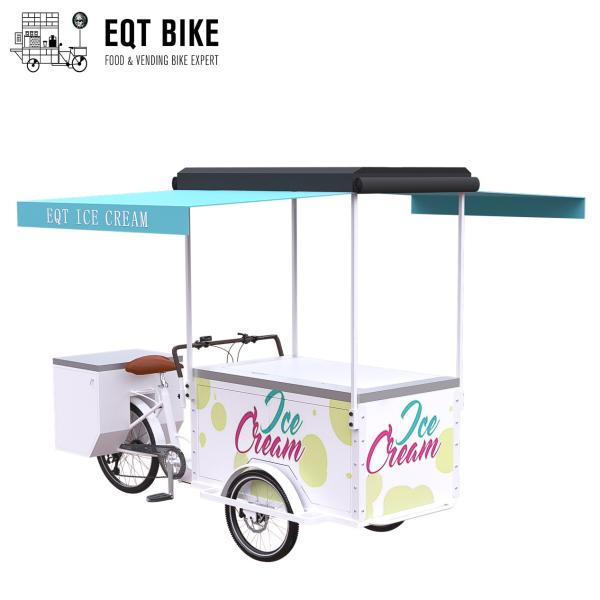 EQT 138L Fridge Ice Cream Tricycle Cargo Bike For Sale High Quality Front Loading Pedal Assist Freezer