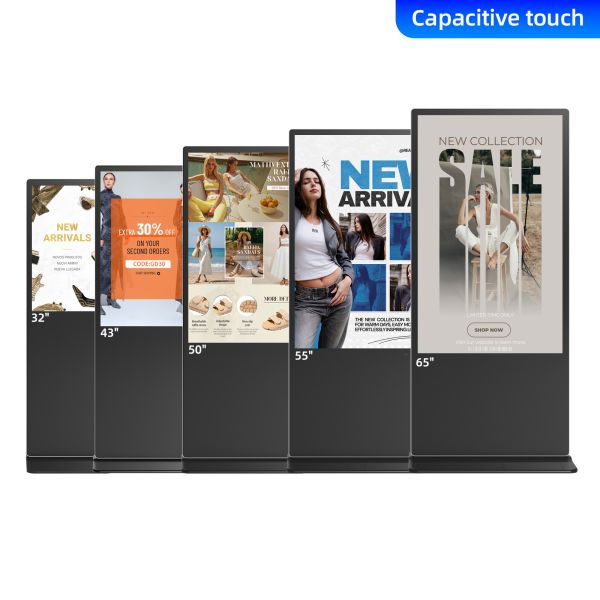 Lcd Android Touchscreen Capacitive Digital Signage Standing Indoor Ultra Thin 55
