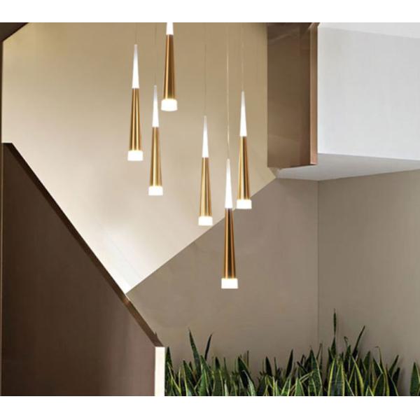 220v Led Chips Water Drop Metal Glass Pendant Light Staircase