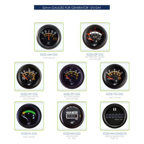 Gerador Marine Set Jet Boat Gauges do ampère do amperímetro de ISO9001 24v 52mm