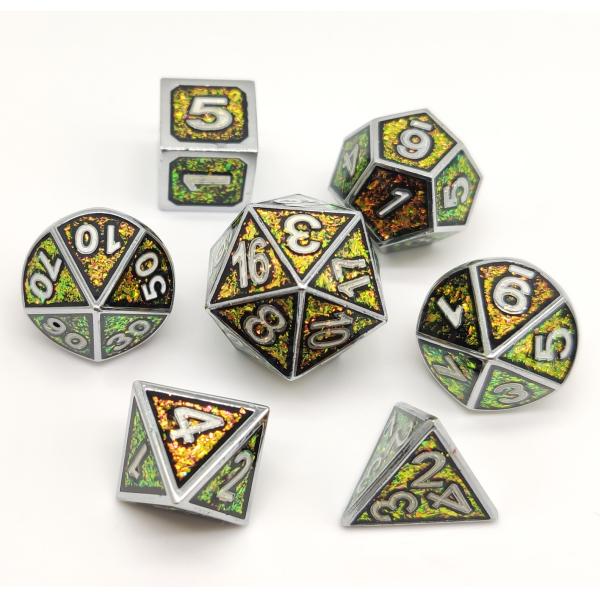 Handmade RPG Dice Set Neat Sharp Edges​​ Gold Plated Surface