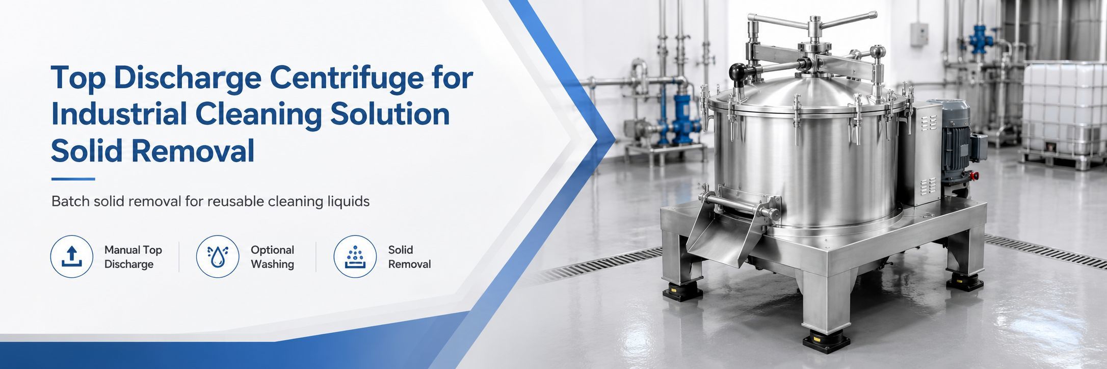 Top Discharge Centrifuge for Industrial Cleaning Solution Solid Removal