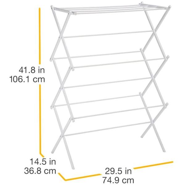 White Foldable Alloy Steel Clothes Drying  Laundry Rack
