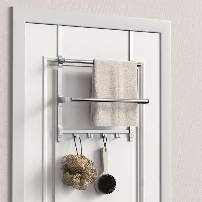 Stainless Steel Over Door Towel Rack With Versatile Functionality 38.5*14.9*48.2cm