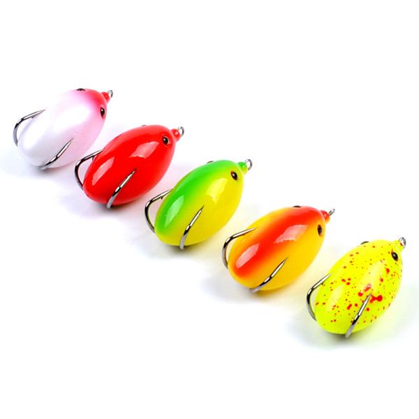 5 Colors  5.50CM/12.20g Frog Lure Mullet Snakehead Fish Soft Bait Fishing Lure