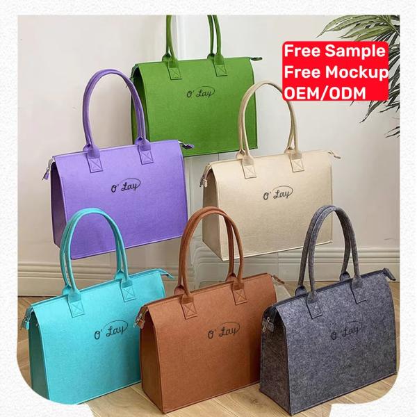 Thick Felt Storage Bag - Durable Eco-Friendly With A Smooth Texture Fashionable For Daily Commuting A New Favorite Portable Environmental protection Shopping All-match Bag Gift Shopping Bag