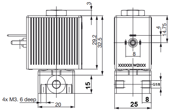 6011 тип сразу действуя путь G1/8» AC220V клапана соленоида 2 плунжера миниатюрный