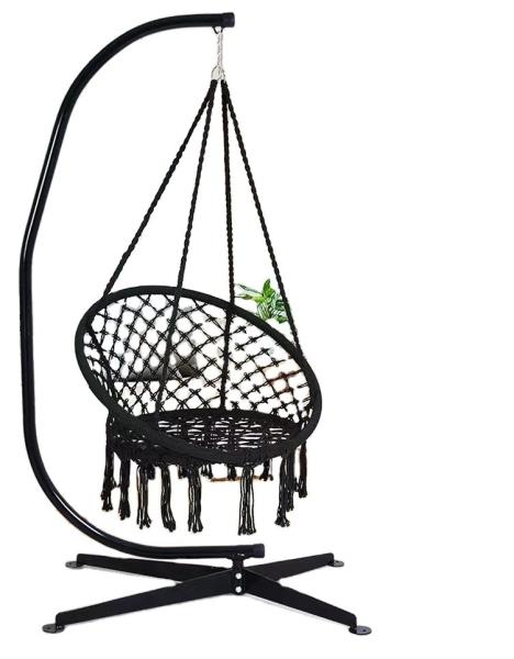 Modern Design Double Hammock Chair Stand Space Saving for Camping and Small Apartments