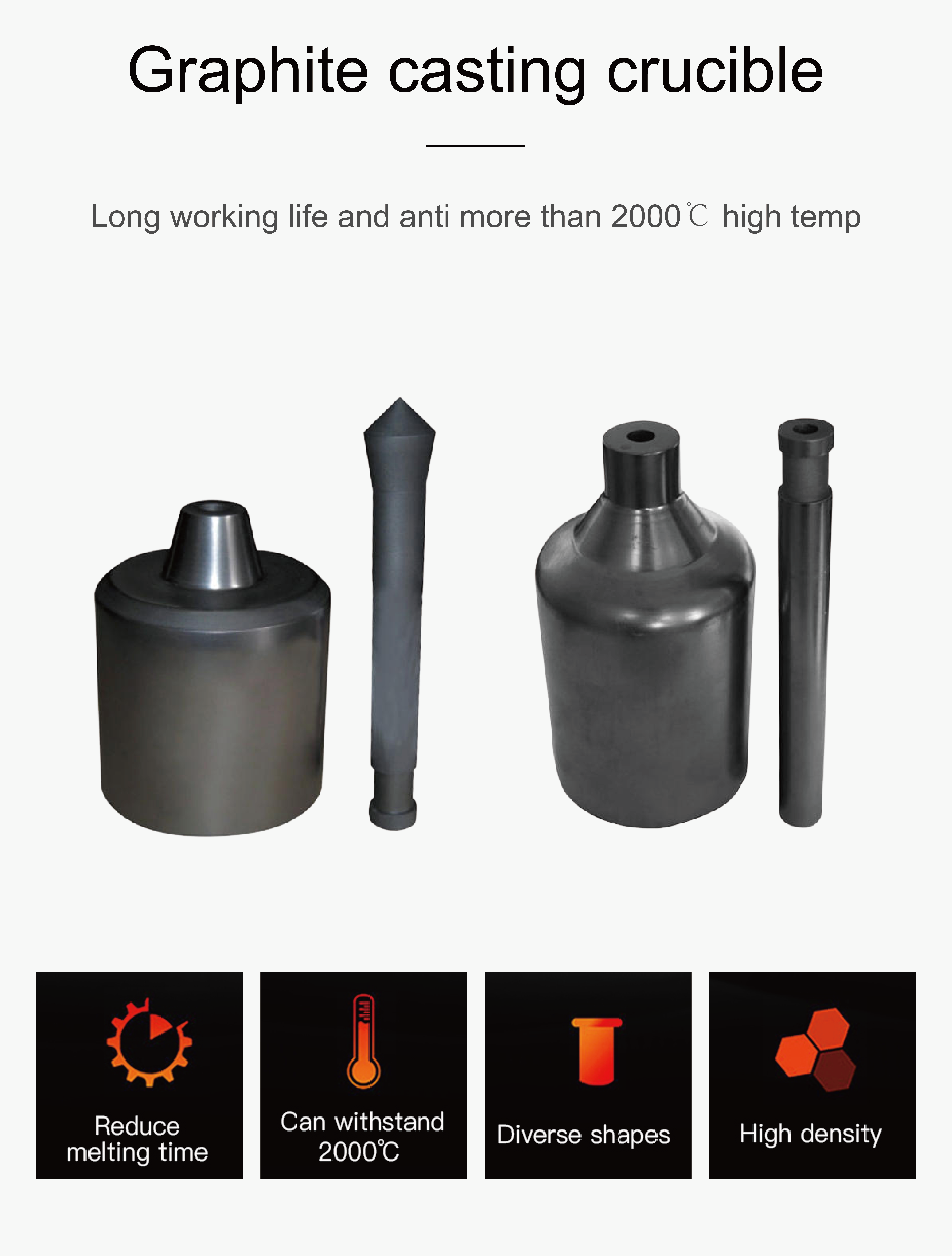 Graphite Casting Crucible & Stopper For Yasui K3