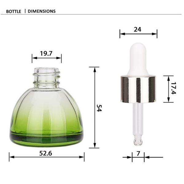 30ml Luxury Turquoise Dome Glass Dropper Bottle For Cosmetic Packing