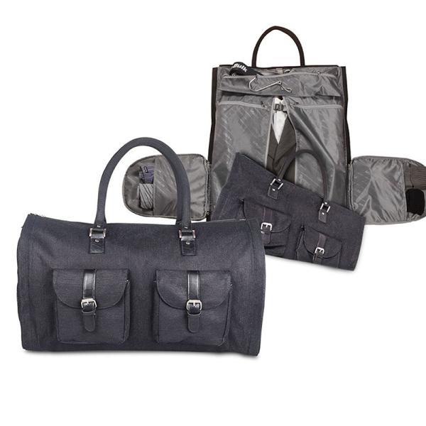 2 In 1 Convertible Carry On Suit Protector Garment Bag Durable Denim Made