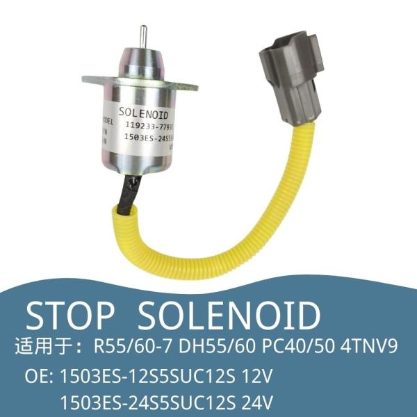119233-77932 diesel engine stop solenoid 1503ES-12S5SUC12S For R55/60-7 DH55/60 PC40/50 4TNV94