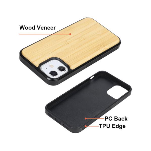 Casque téléphonique en bois sculpté personnalisé Couverture mobile en bambou Noix antichoc