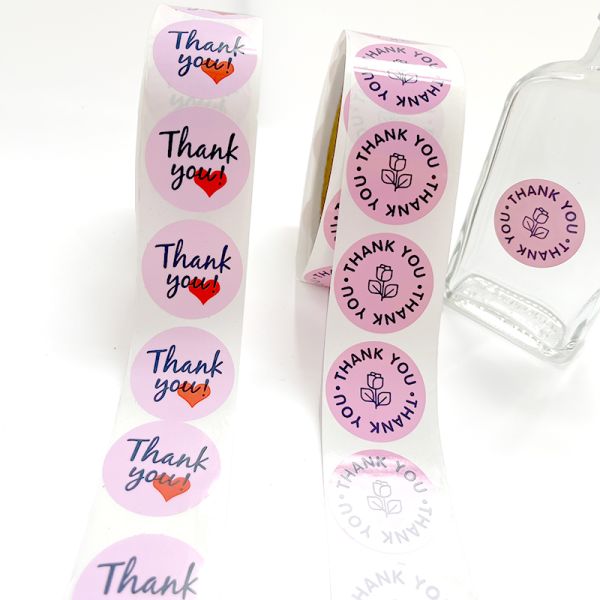 Factory Wholesale Customized Printed Personalized Adhesive Roll Holographic Vinyl Thank You Cup Sticker Label