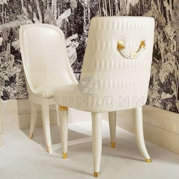 Hot Sale Modern Leather Dining Chair for Indoor & Outdoor Use with Stainless Steel Armrests for Hotels and Living Rooms