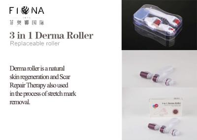 Titanium 3 in 1 changeable heads 180/600/1200 needle derma roller with micro needle roller