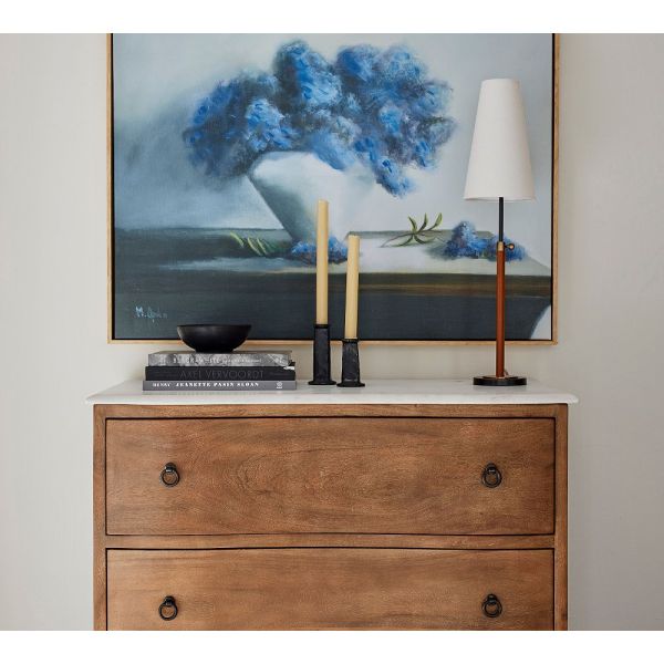 Modern Design Table Lamp with Brass Finish and White Linen Shade for Indoor Living Reading Craft Rooms