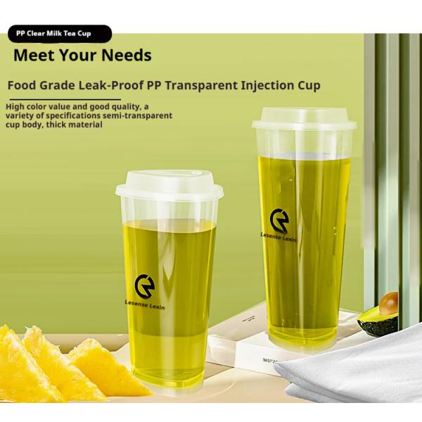 Mode Nouveau triangle en forme jetable clair 500ml 700ml PP boisson froide bulle lait thé Boba Gobelets en plastique jetables avec logo
